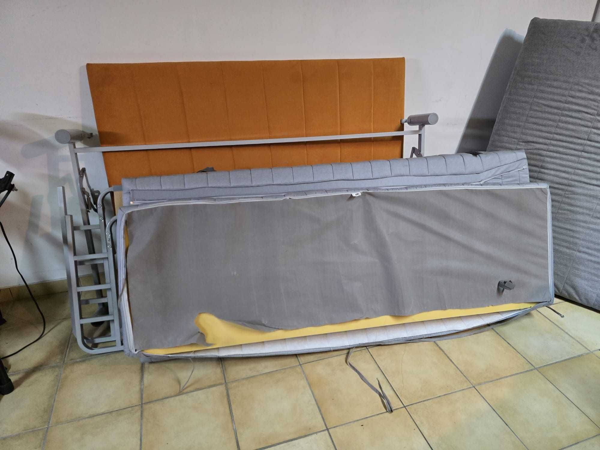 Sofá cama Ikea de cor cinza, de 2 metros