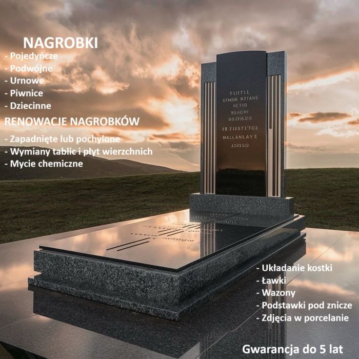 Nagrobki Granitowe ! Nowoczesne i Klasyczne ! Gwarancja ! Dobre Ceny !