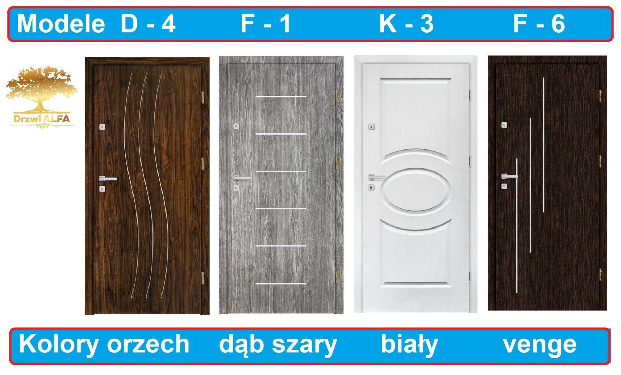 Drzwi wejściowe zewnętrzne / wewnętrzne  z montażem, wyciszone