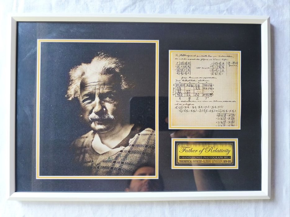 Moldura Albert Einstein - World's Most Famous Equation, E = mc2 com Au