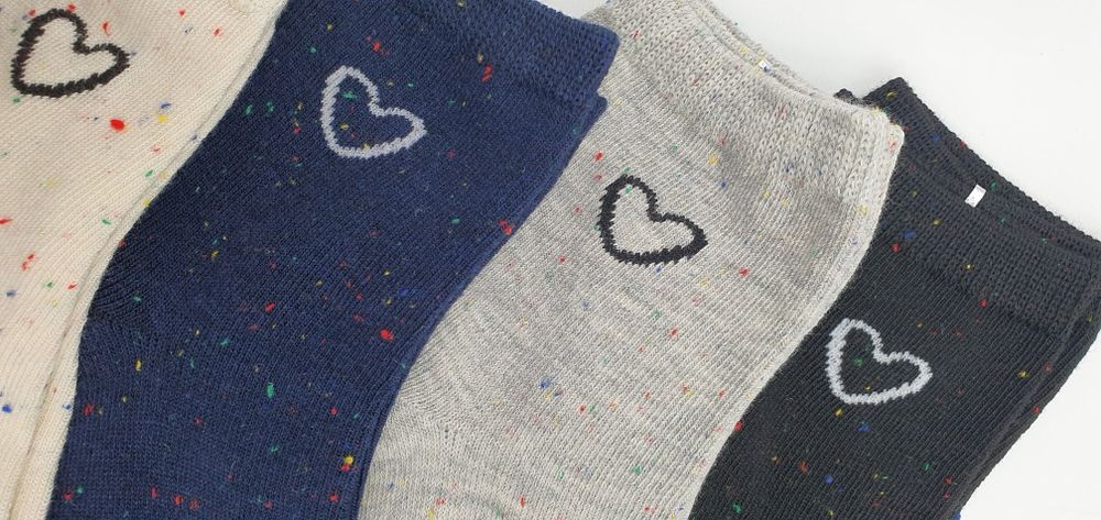 Bawełniane skarpetki dla dziewczynki 35-38 kolorowy melanż