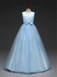 Piękna długa błękitna suknia do ziemi 164 170