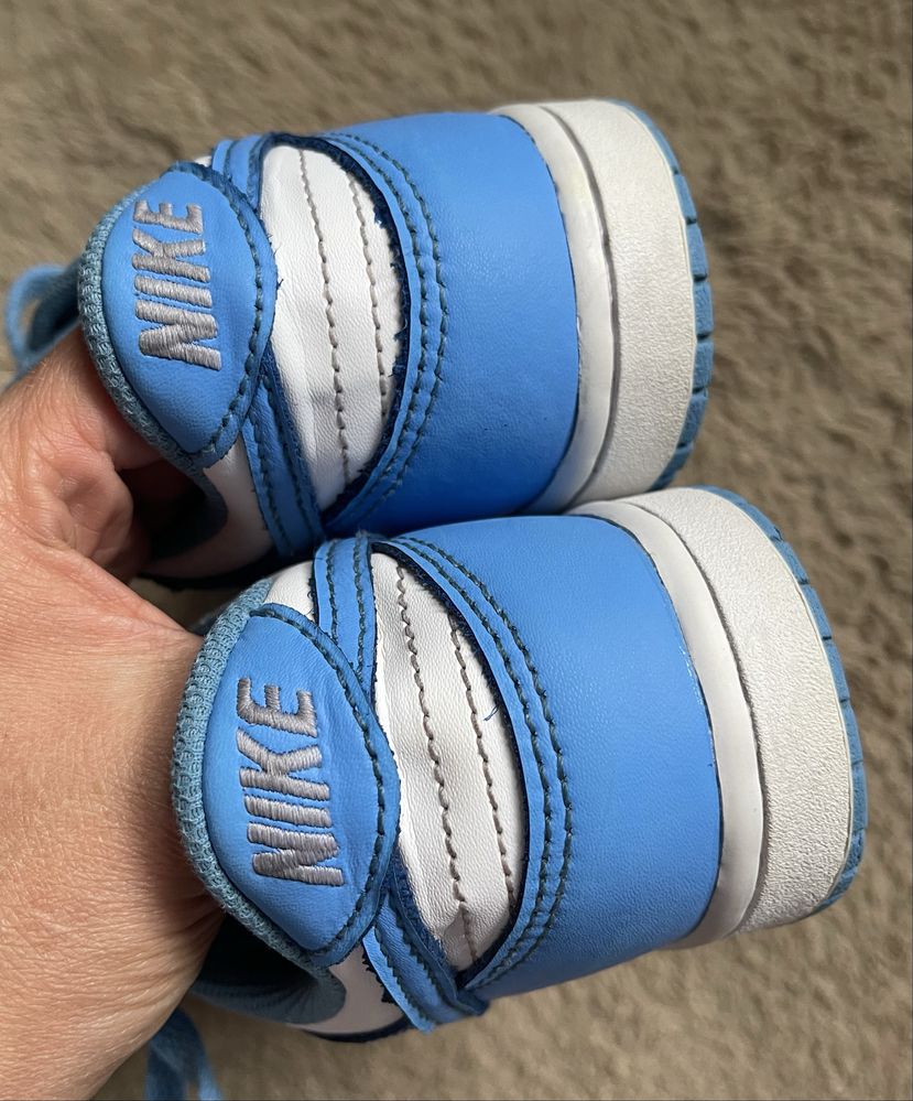 Sneakersy młodzieżowe chłopięce dziewczęce Nike Dunk Low niebieskie 34