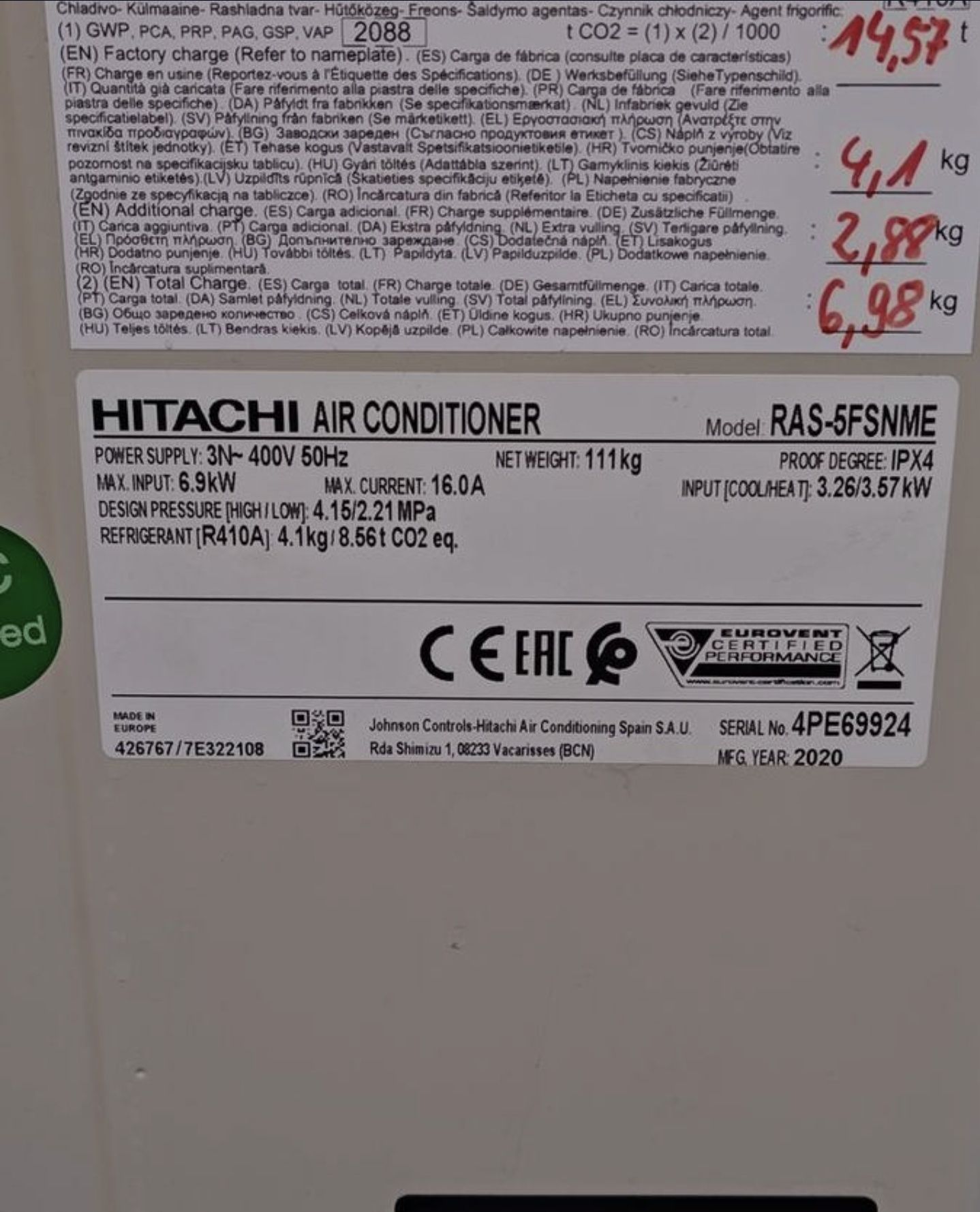 Klimatyzator zewnętrzny hitachi air conditioner ras-55fsnme