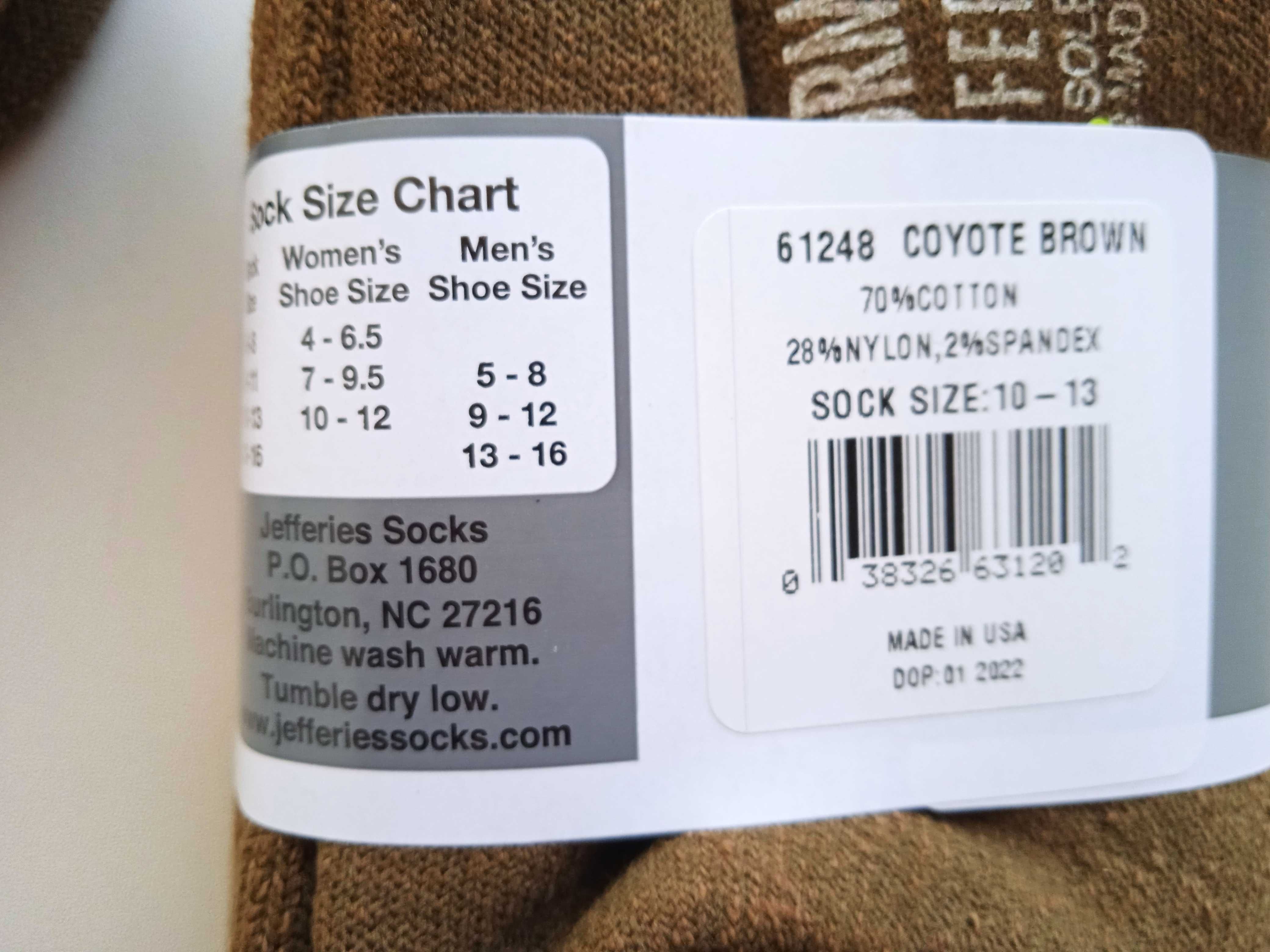 Набір 12 пар : Носки військові, шкарпетки Jefferies Socks. США. Нові