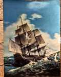 Pocztówka 3d sailing vessel Japan Zürich vintage