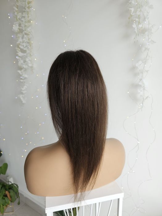 Mini topper mono baza Lucy włosy naturalne brąz 50 cm