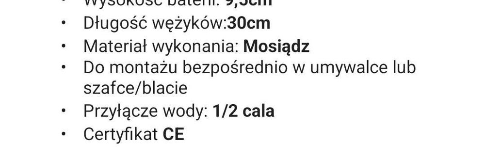 Wężyki do kranu 30cm