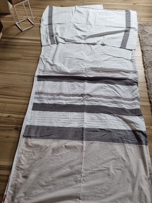 Pościel home&you 200x220 biała paski ozdobne