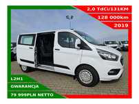 Ford Transit-Custom L2H1 *79999zł NETTO* Brygadówka 6 osób 2,0TdCi/131KM  Duża Navi, AndroidAuto, AppleCarPlay, Tempomat, Klima, Kamera Czujniki