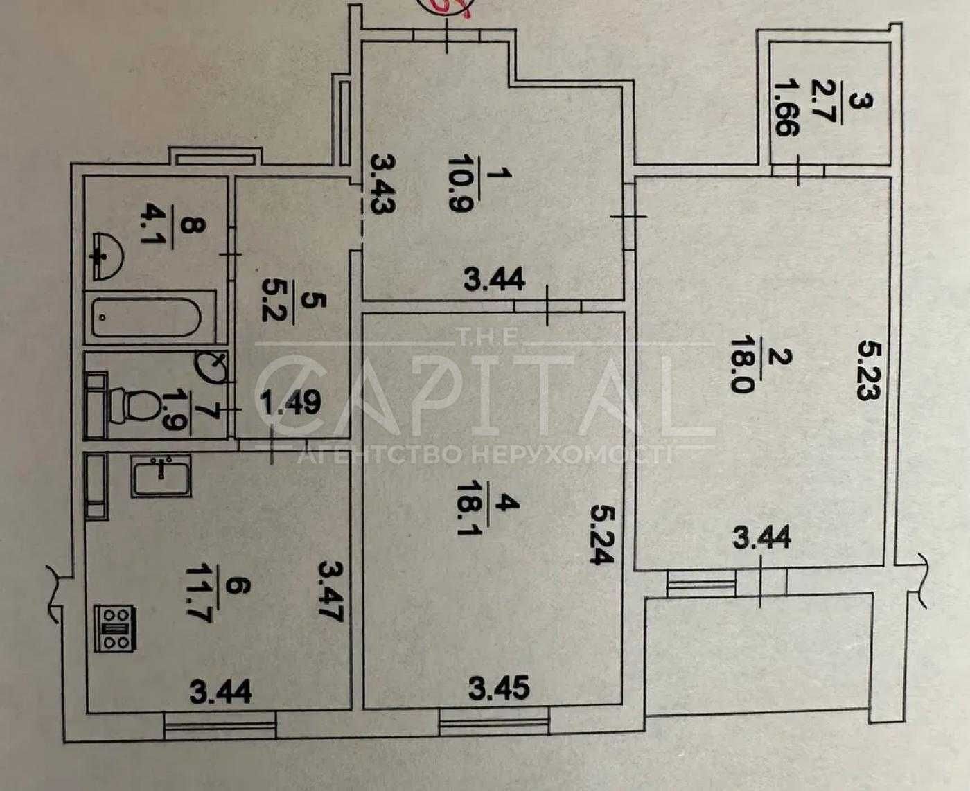 Продажа 75м2 ЖК Акцент Теремки 1 пр-т Глушкова Академика