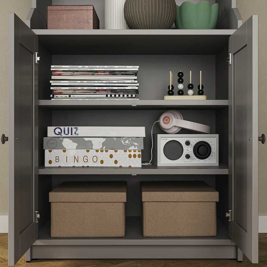 HAUGA ikea Szafka regał komoda z drzwiami szary, 70x199 cm, NOWA 799zł