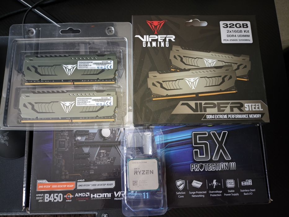 Ryzen 5 5500,DeepCool GT A-RGB,Asus B450, DDR4 32GB 3200