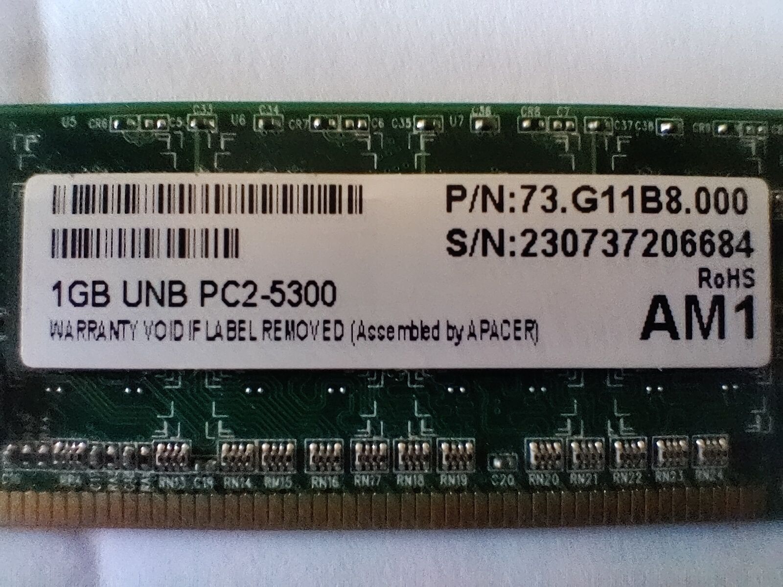 Оперативна пам'ять SDRAM DDR2 1GB APACER