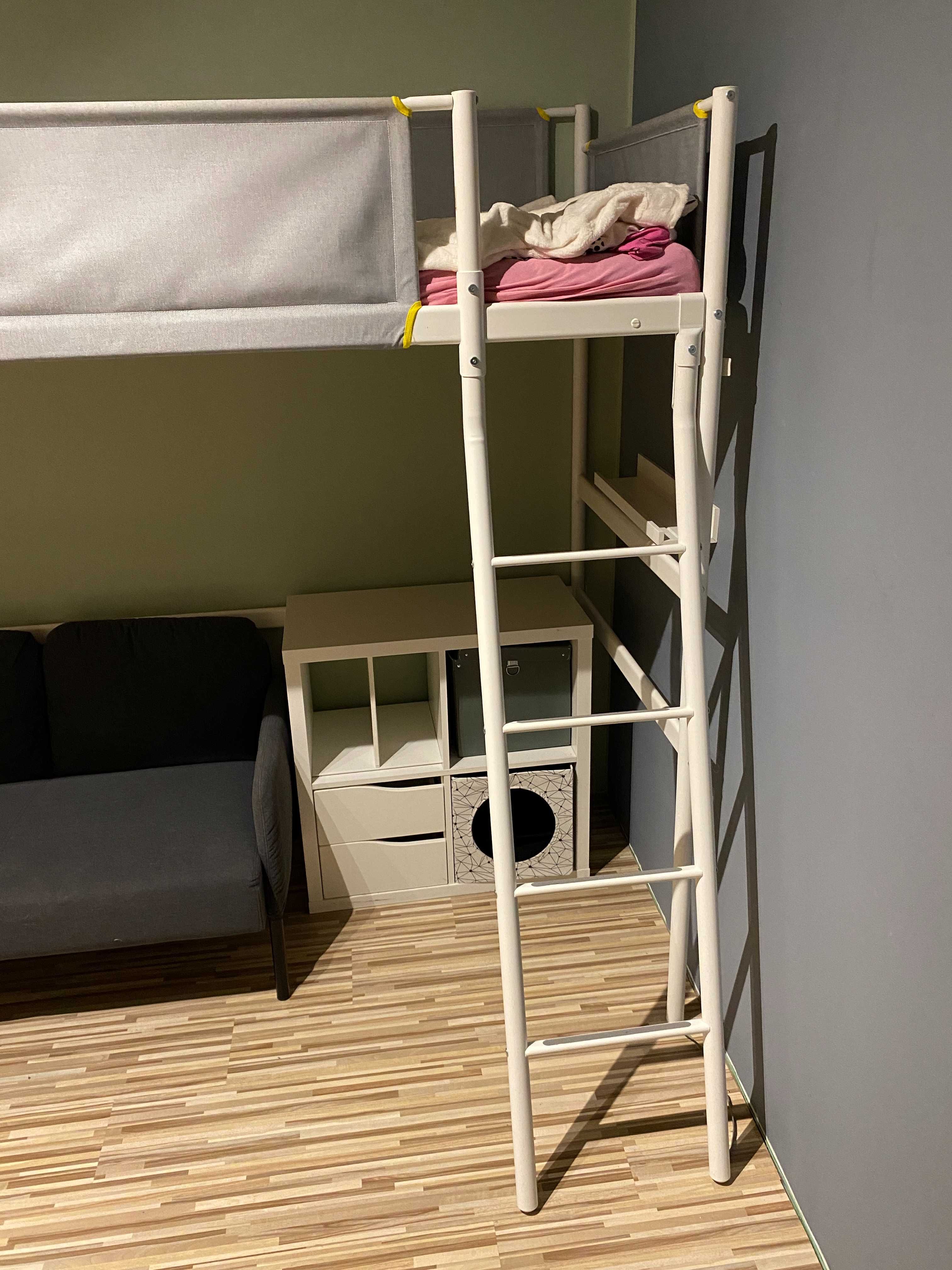 Łóżko piętrowe IKEA VITVAL + Sofa 2 osobowa GLOSTAD + Regał KALLAX
