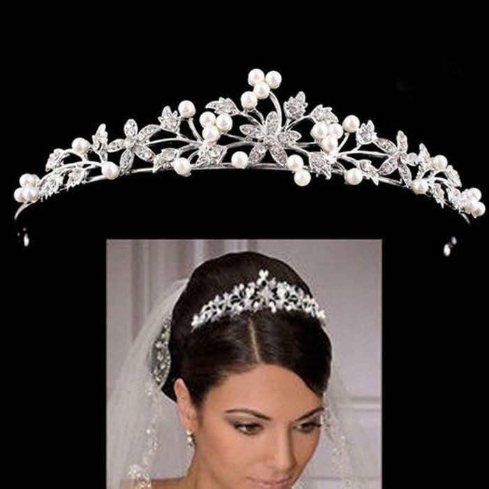 Tiara com Perolas / Detalhes em Cristal Casamento Entrega Imediata