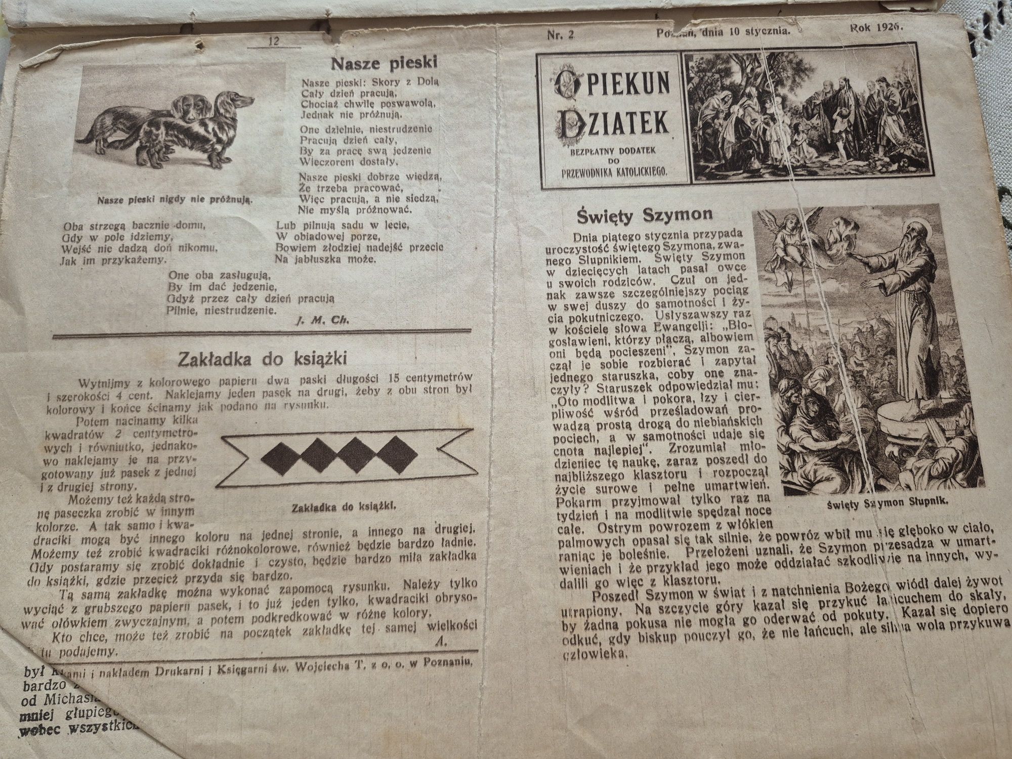 Stara gazeta 1926 rok przewodnik katolicki