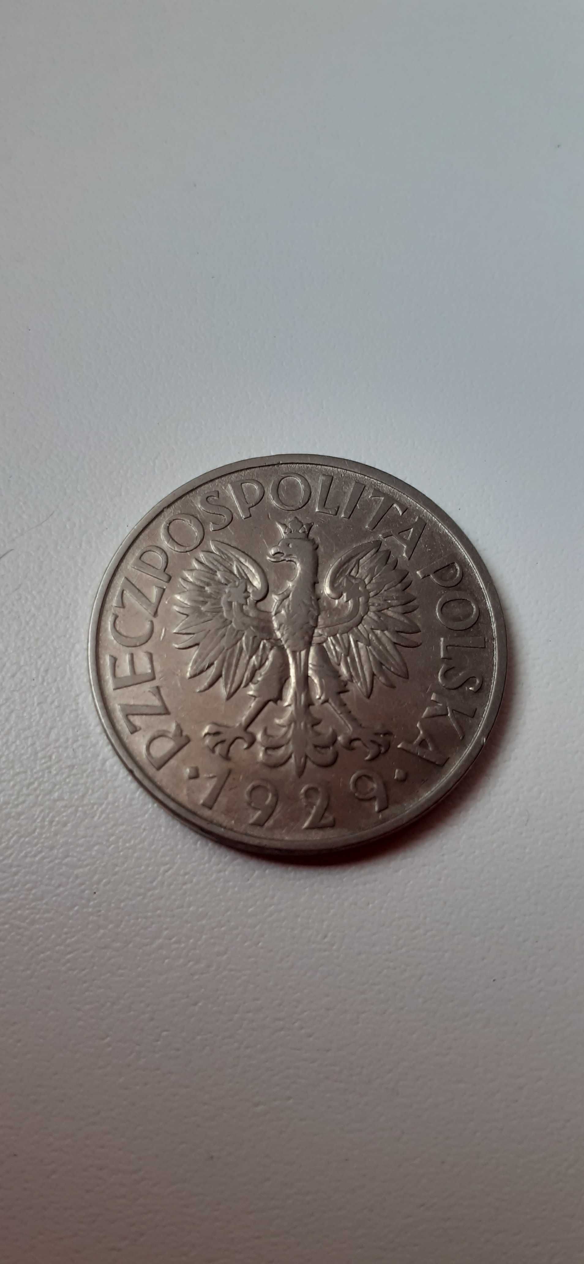 Moneta 1 złoty z 1929 ZM roku.