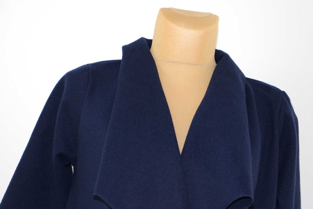 damski krótki płaszczyk bez zapięcia granatowy narzutka 38/40 M/L