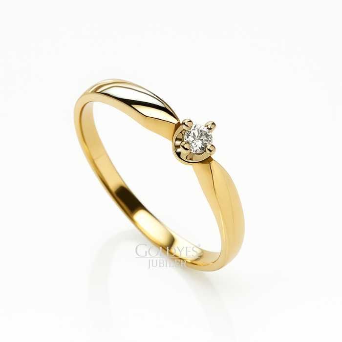 Złoty pierścionek z BRYLANTEM próby 585 14k R.15