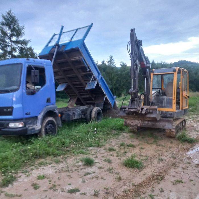 Pracę ziemne minikoparką oraz wywrotką