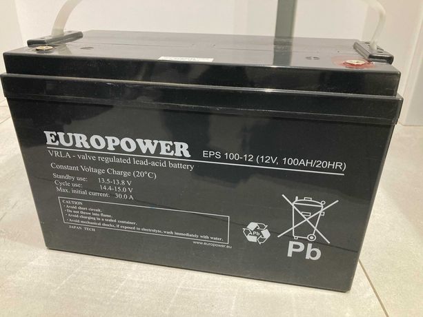 Akumulator AGM 12V 100Ah EUROPOWER żelowy