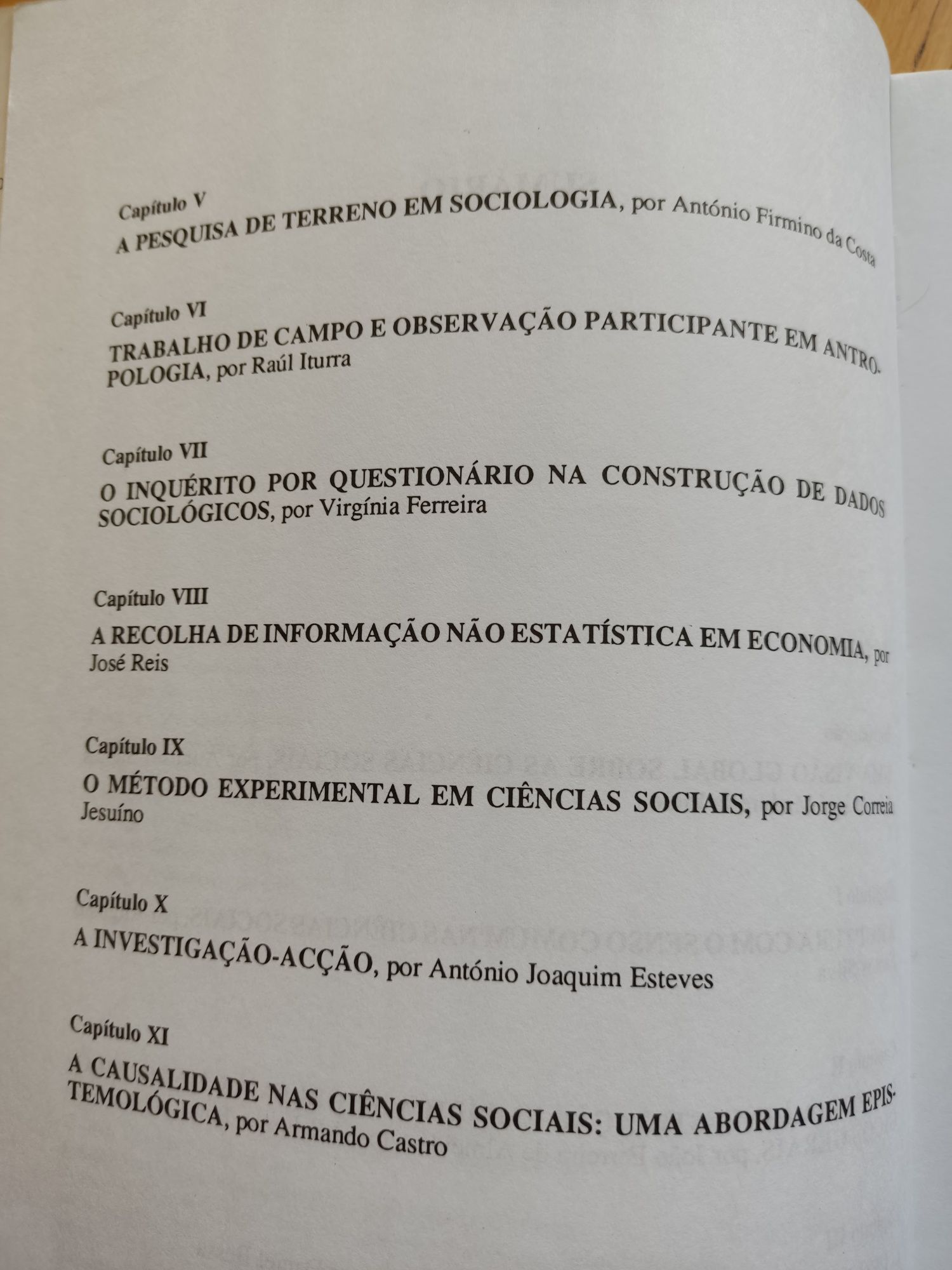 Livro metodologia das ciências sociais, Augusto Santos Silva