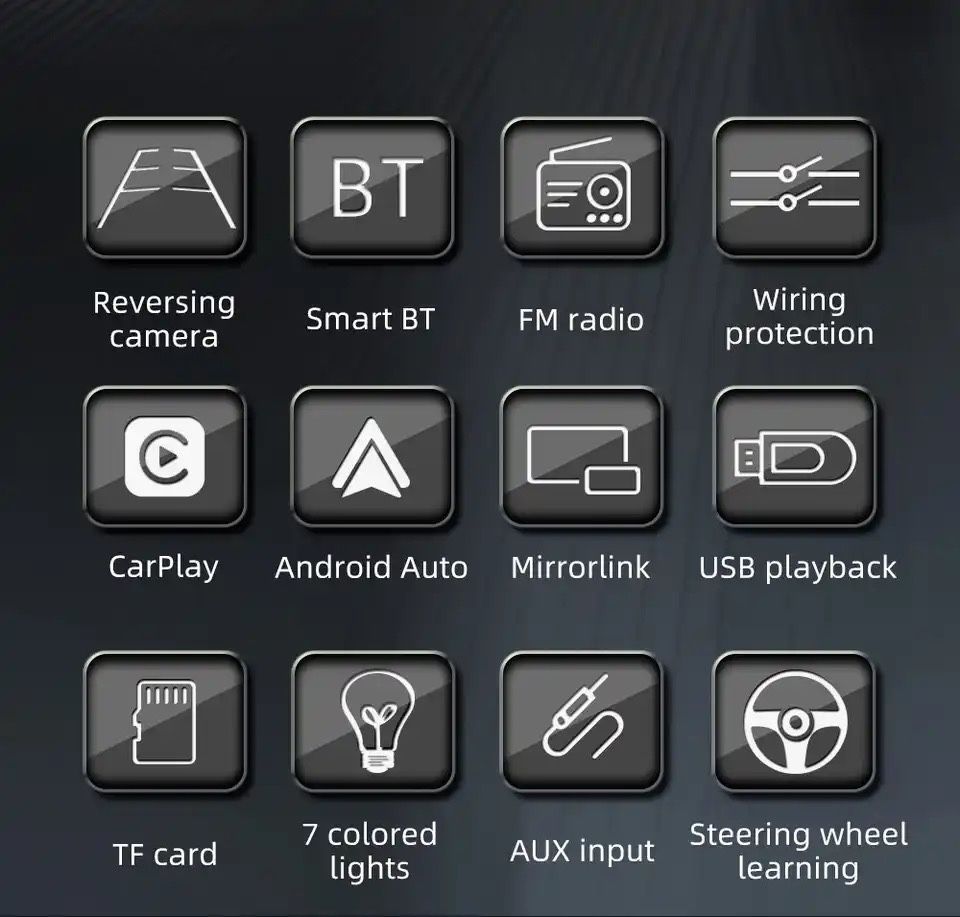 Radio stacja multimedialna 7” 2 din CarPlay AndroidAuto MirrorLink