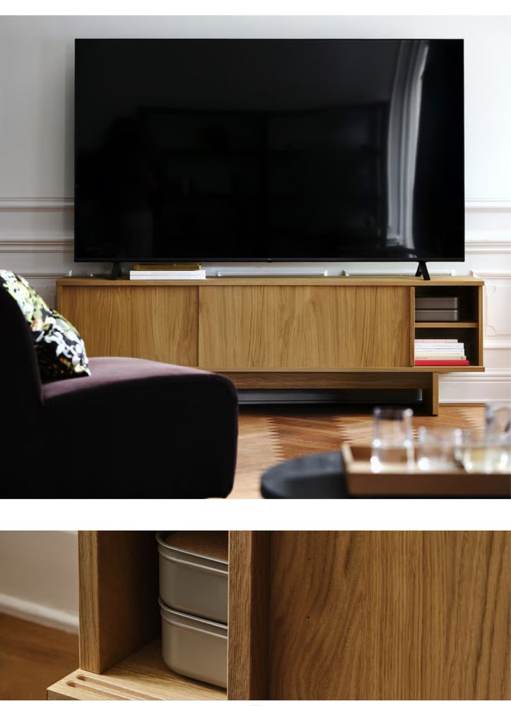 Stockholm 2025 Movel de Tv c/portas deslizantes, 179x42x56, chapa carv