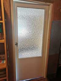 Drzwi szklane lewe z futryną, szerokość 80 cm