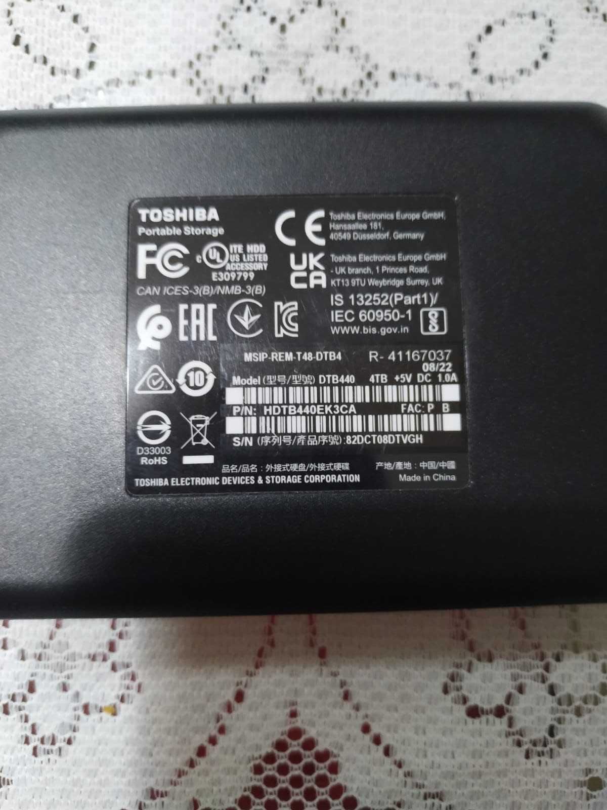 Disco Externo Toshiba Canvio Basics 4TB USB 3.0 – Impecável