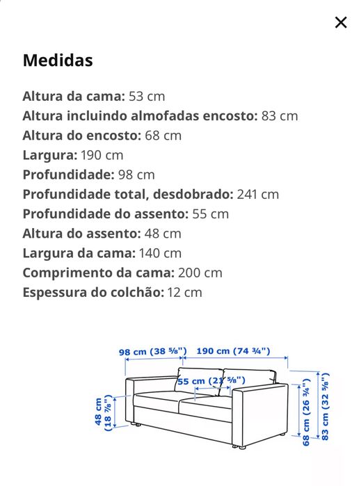 Vendo sofa cama vimle do ikea