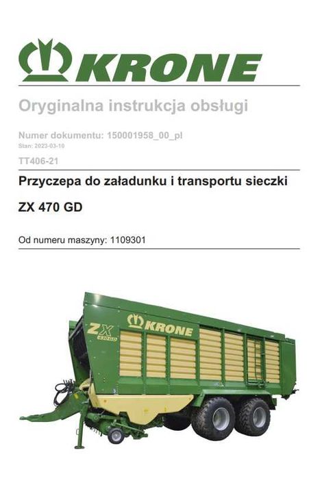 Instrukcja obsługi krone ZX 470 GD PL