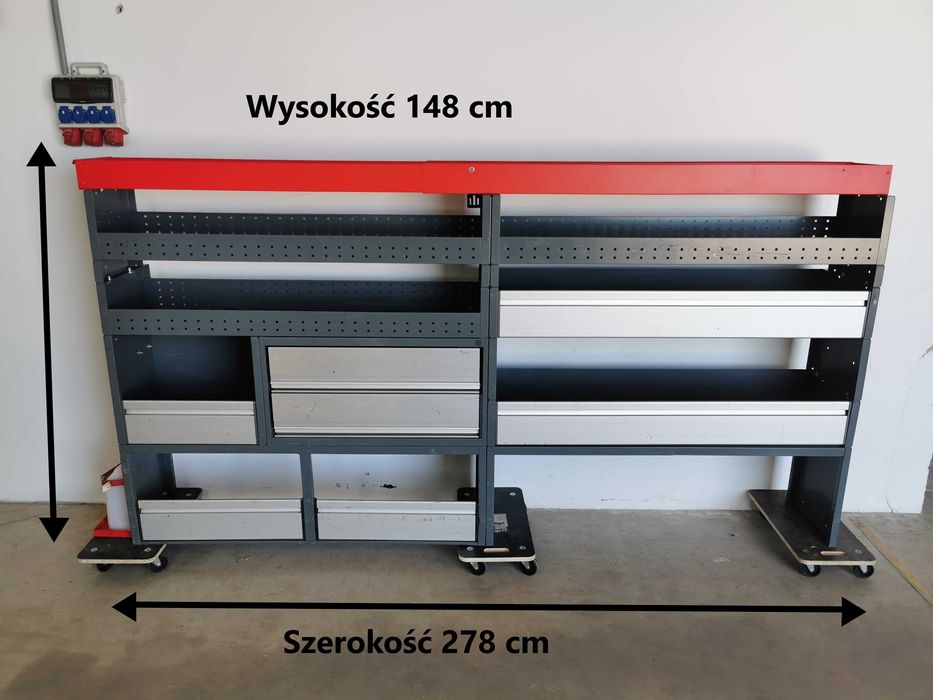 Zabudowa serwisowa warsztatowa regał samochodowy serwisowy WURTH