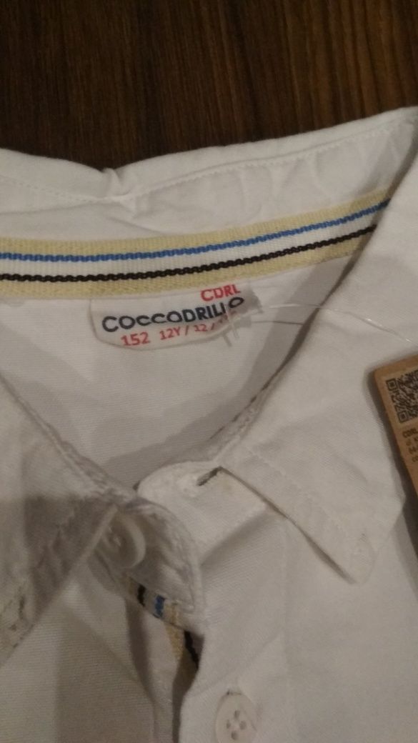 Nowa biała koszula coccodrillo r. 152+gratis