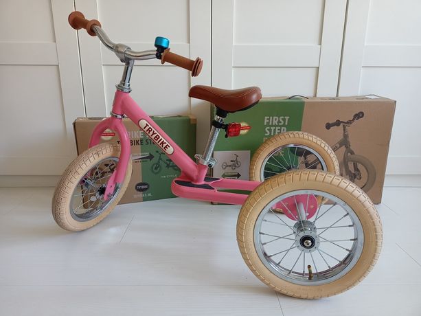 Trybike rowerek dziecięcy koło 12 cali stalowe, różowy