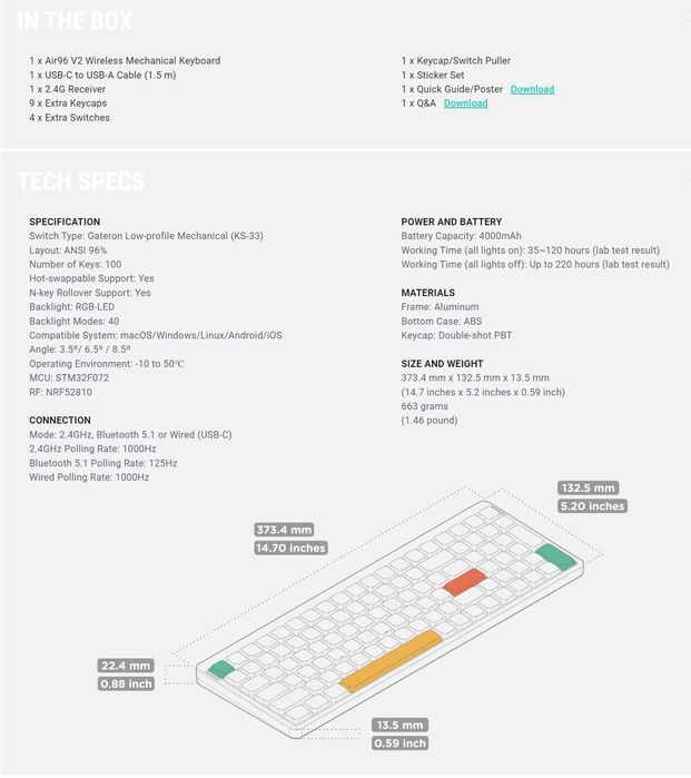 Nuphy Air 96V2, Lunar Gray, switch red/brown/cowberry/wisteria/moss