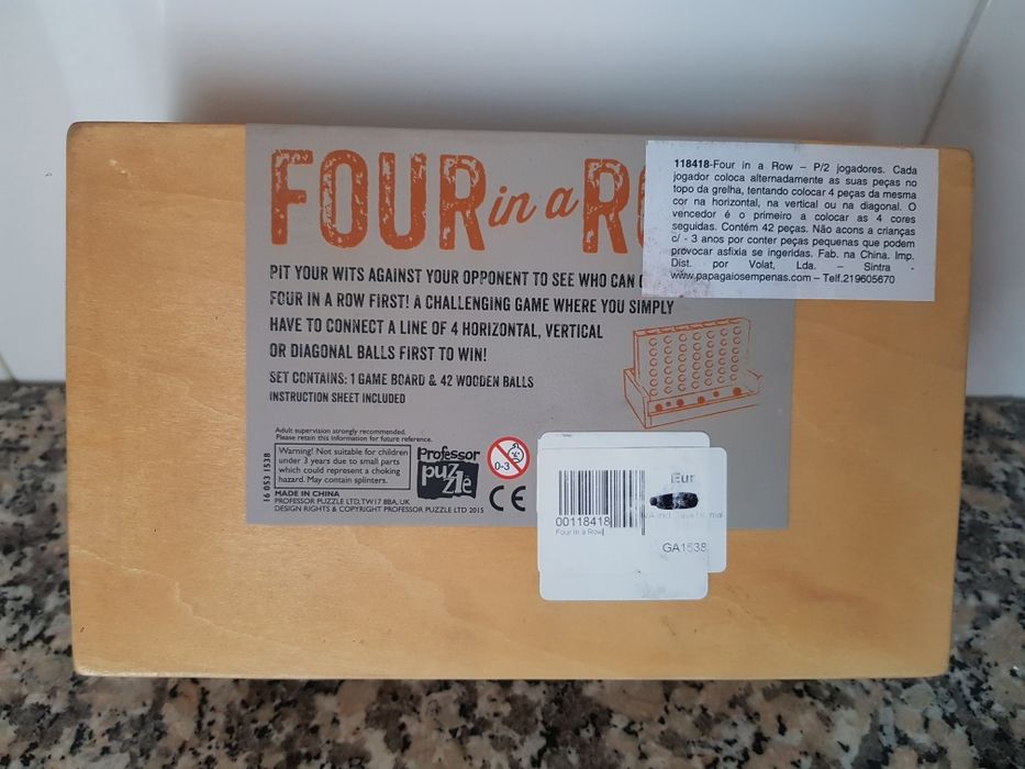 Jogo 4 EM LINHA - Em Madeira - NOVO
