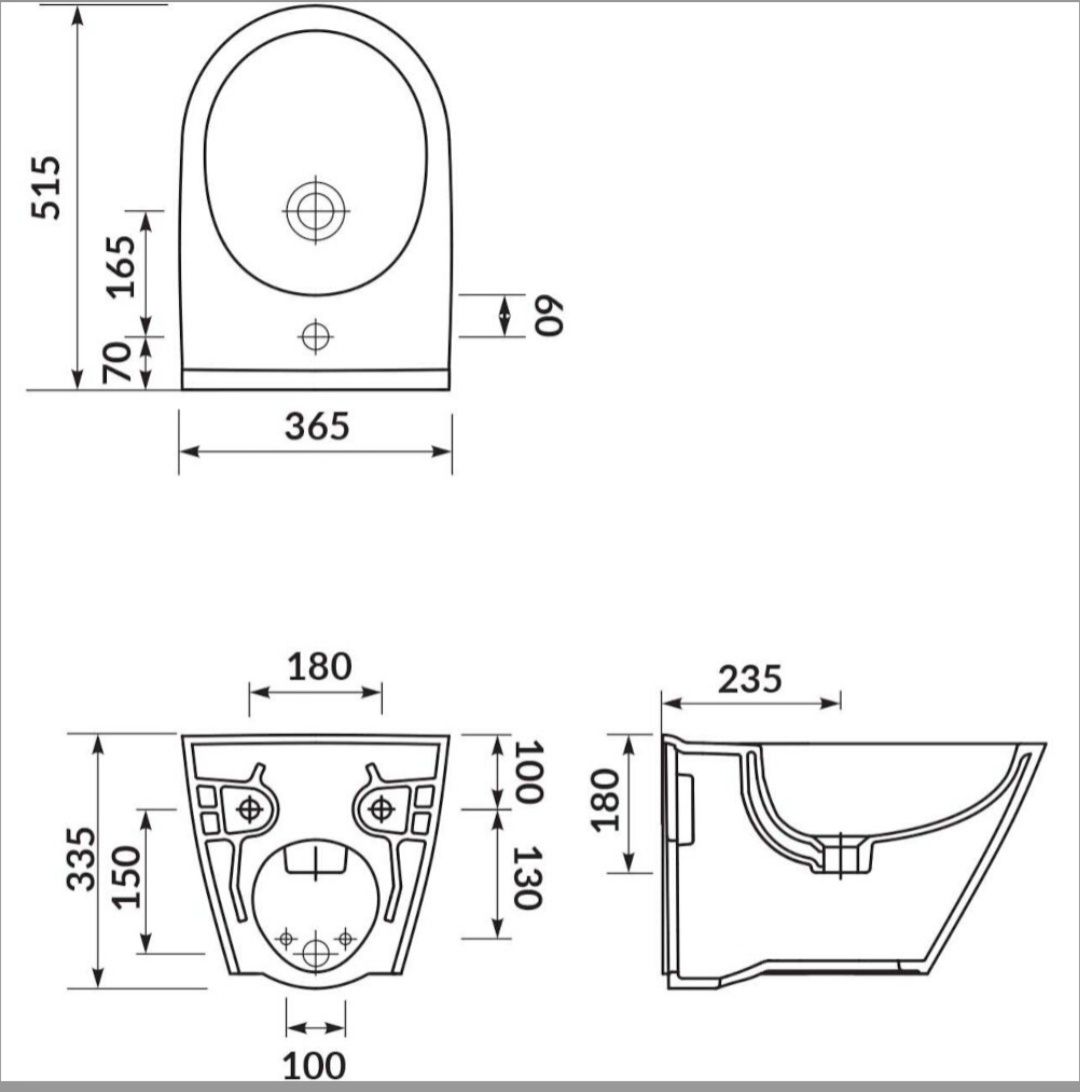 Bidet podwieszany CITY OVAL z ukrytym montażem
