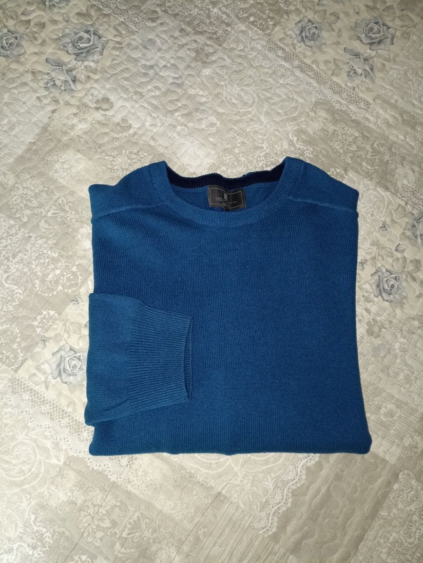 джемпер M&S Collection, батал, якісна тонка вовна,
рукав реглан, колір
