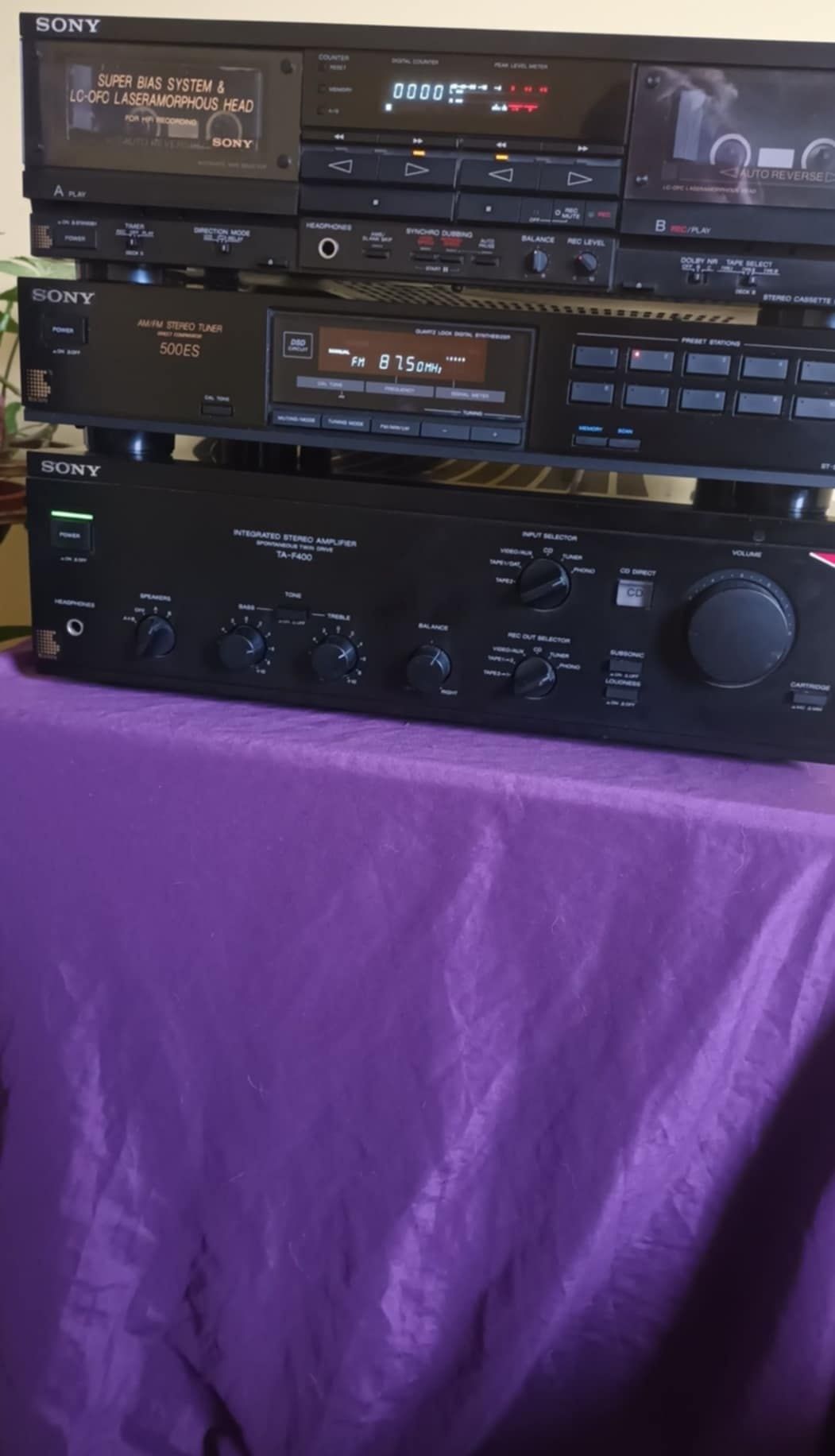 Wieża sony 3 segmenty wzmacniacz TA-F 400