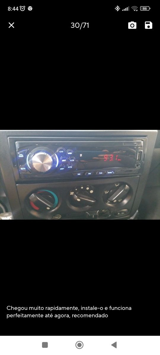 Rádio com bluetooth com usb