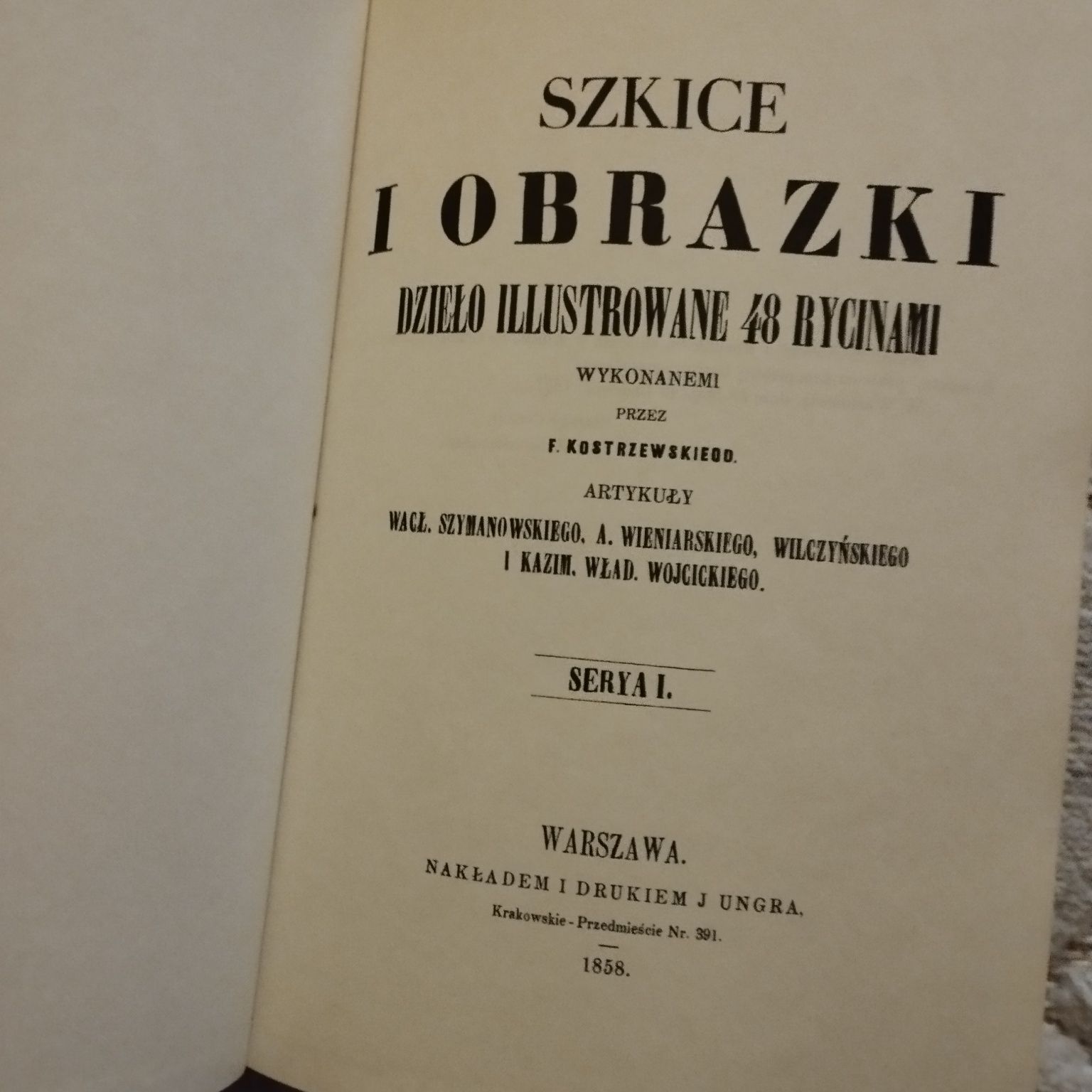 Szkice i obrazki Kostrzewskiego , unikat