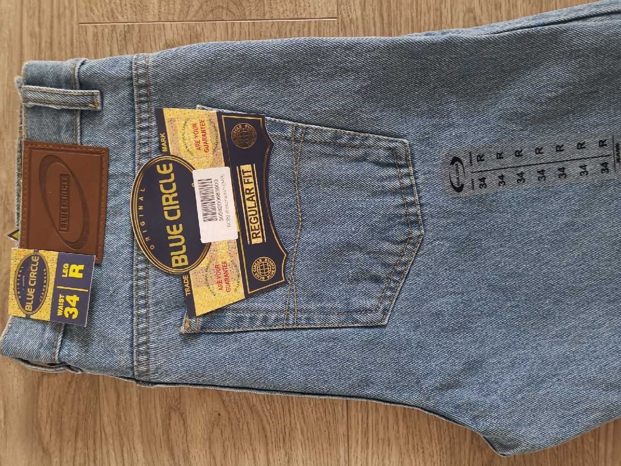 Spodnie jeans dżins niebieskie męskie Blue Circle regular fit 34/34