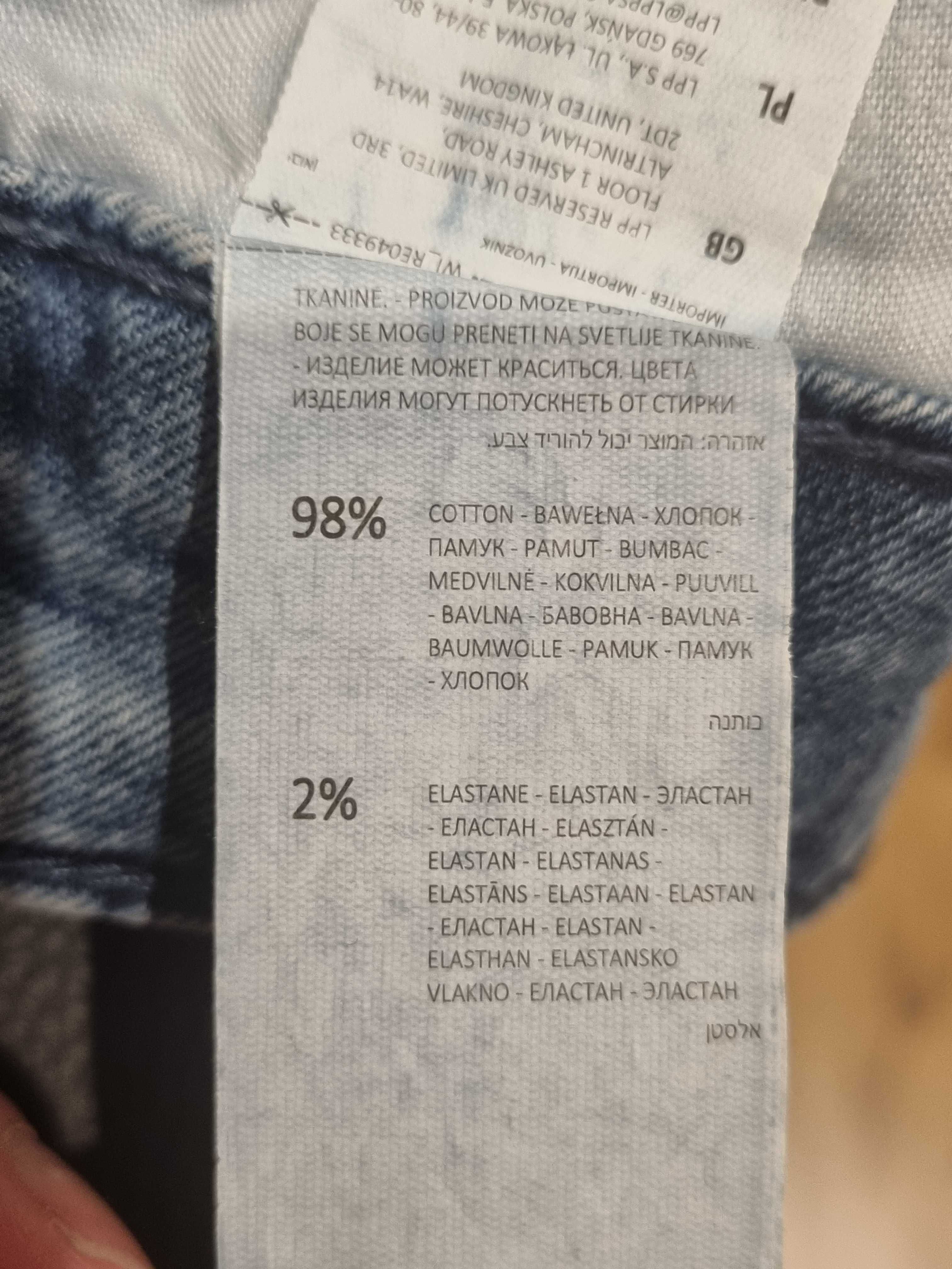 Spodnie jeansowe młodzieżowe/męskie RESERVED, r. 30