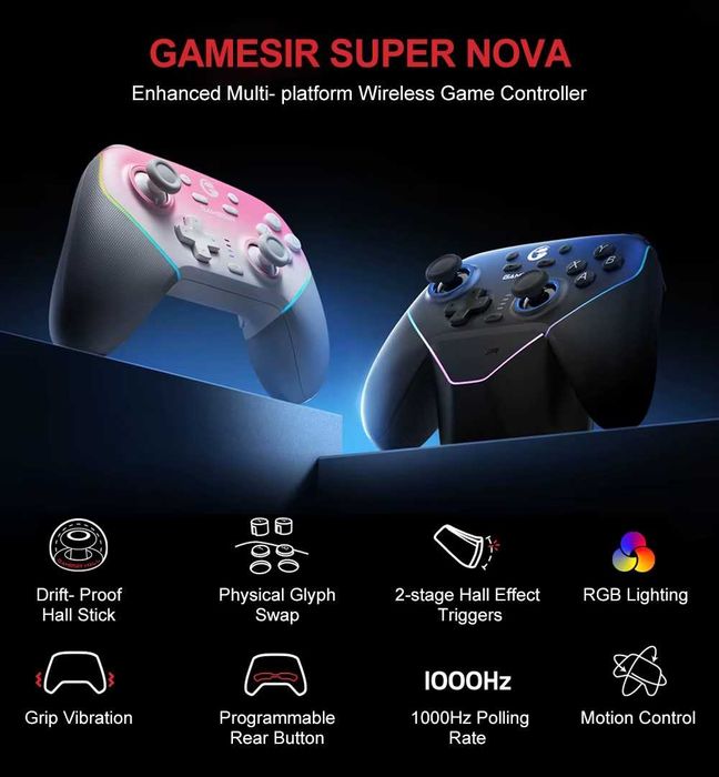 Геймпад GameSir Super Nova Lunar, Green, Blue, Brown з Док-станцією