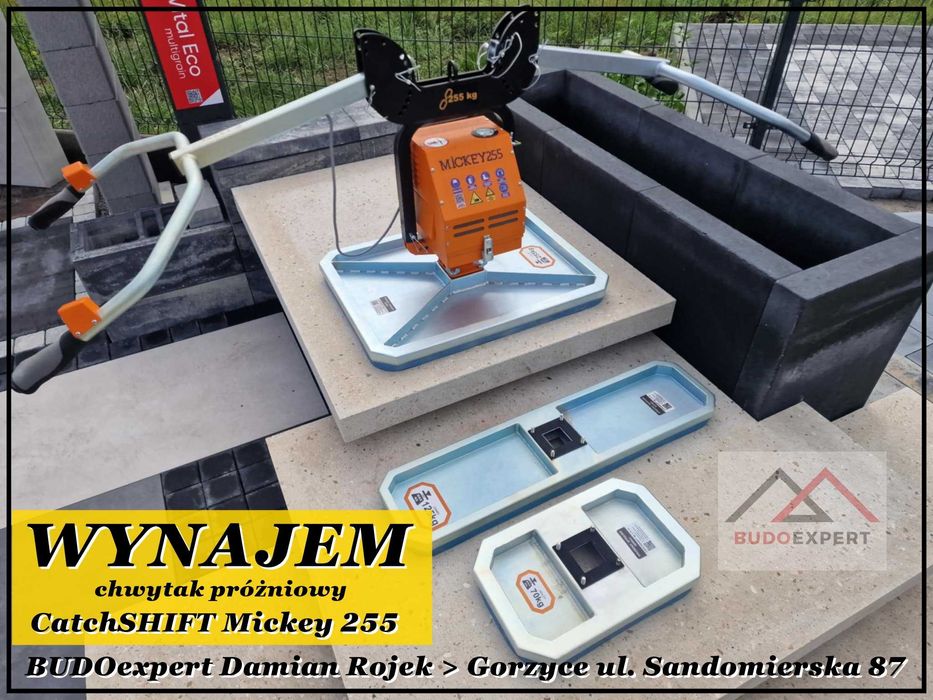 WYNAJMĘ mocną przyssawkę CatchSHIFT Mickey do układania ciężkich płyt