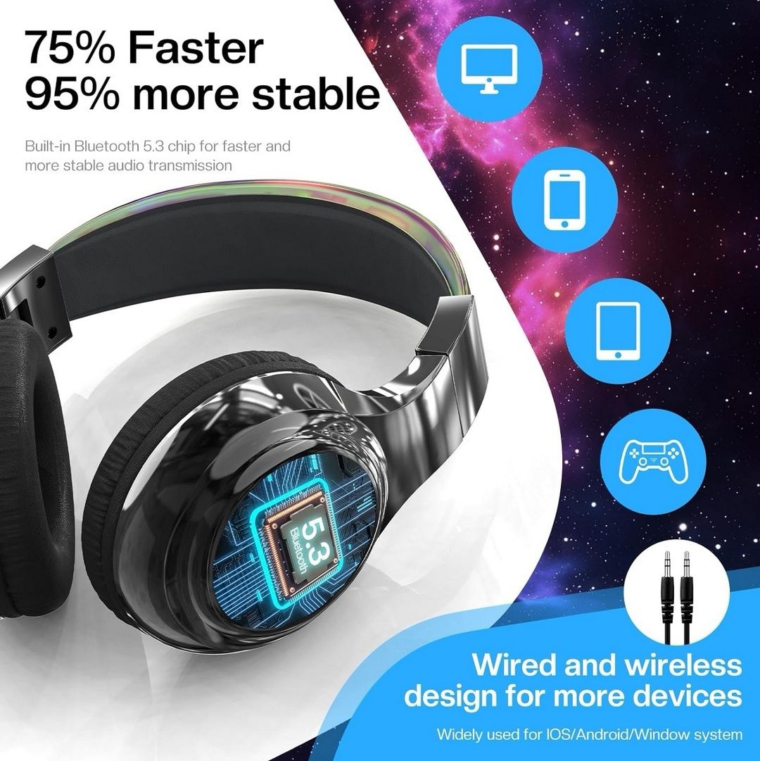 Nowe Słuchawki Bezprzewodowe JYPS Bluetooth z ANC Stereo