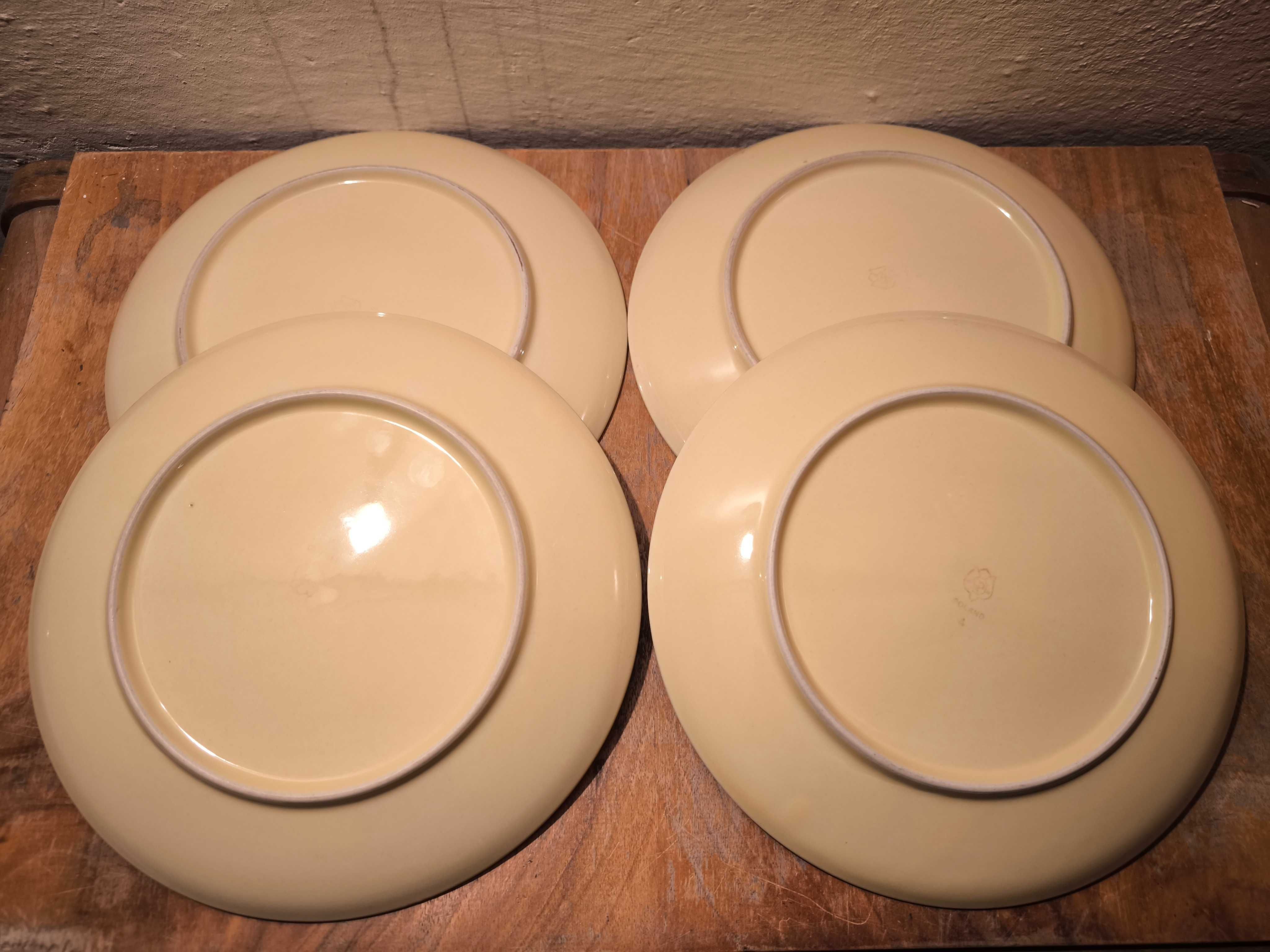 Komplet 6x żółty talerz obiadowy Porcelit Pruszków PRL