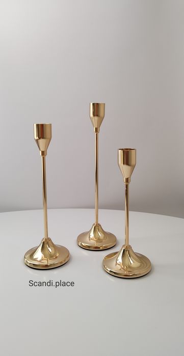 Набір свічників декоративних 3шт золотого кольору